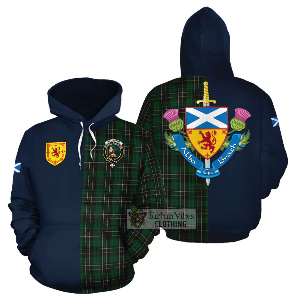 MacAlpine (MacAlpin) Tartan Cotton Hoodie Alba with Scottish Lion Royal Arm Half Style Zip Hoodie - Tartan Vibes Clothing