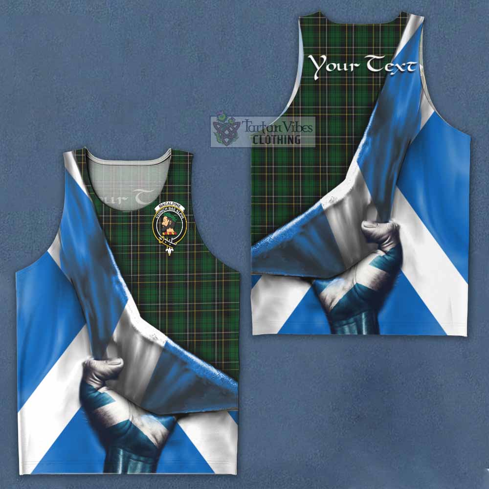 Tartan Vibes Clothing MacAlpine (MacAlpin) Tartan Men's Tank Top with Family Crest Scotland Patriotic Style