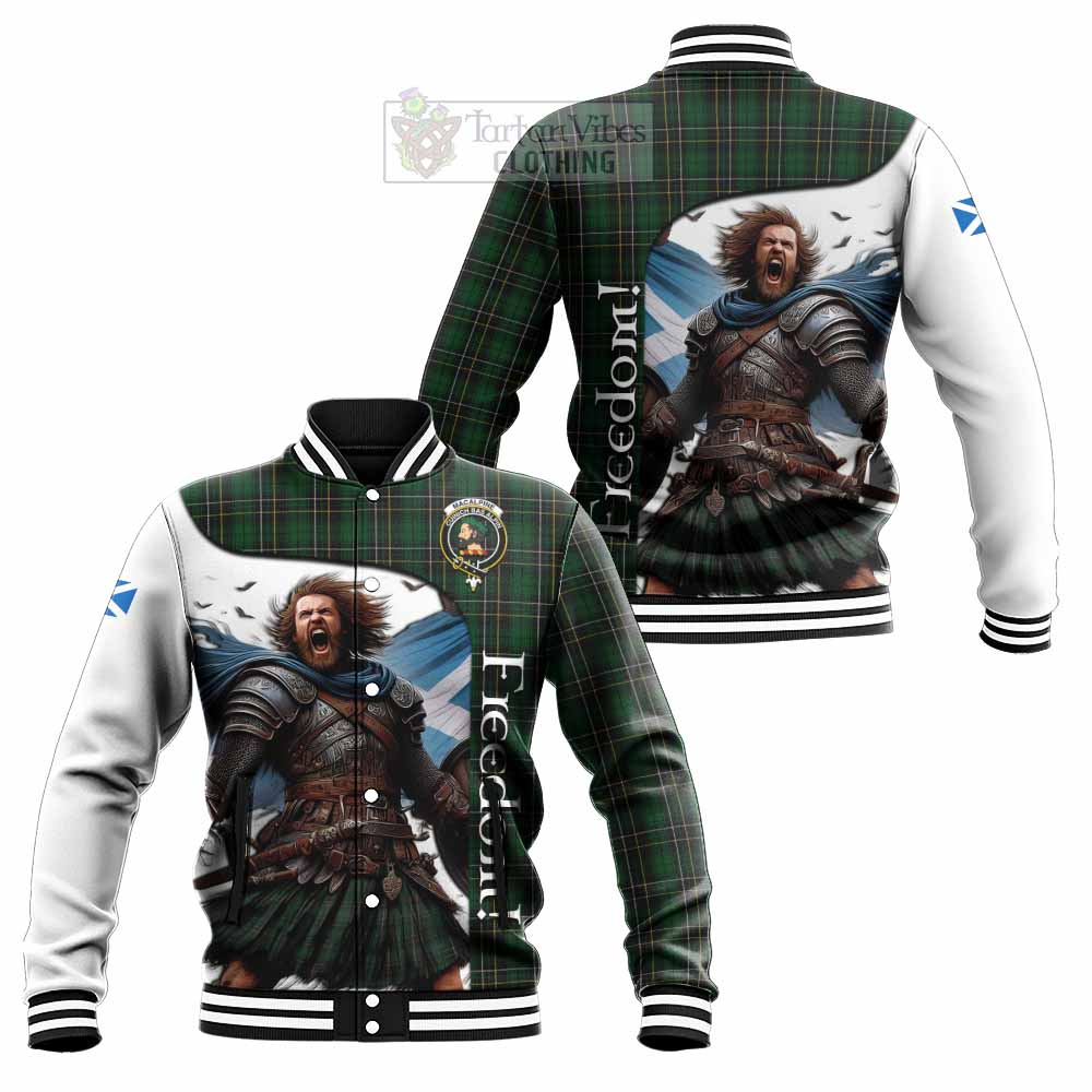 Tartan Vibes Clothing MacAlpine (MacAlpin) Crest Tartan Baseball Jacket Inspired by the Freedom of Scottish Warrior