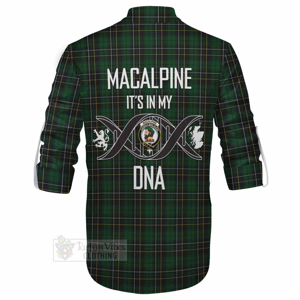 Tartan Vibes Clothing MacAlpine (MacAlpin) Tartan Ghillie Kilt Shirt with Family Crest DNA In Me Style