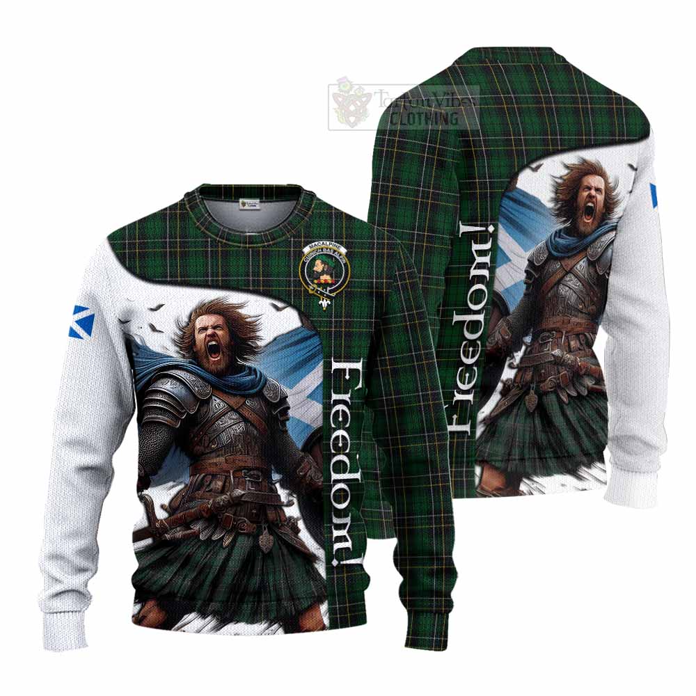 Tartan Vibes Clothing MacAlpine (MacAlpin) Crest Tartan Knitted Sweater Inspired by the Freedom of Scottish Warrior