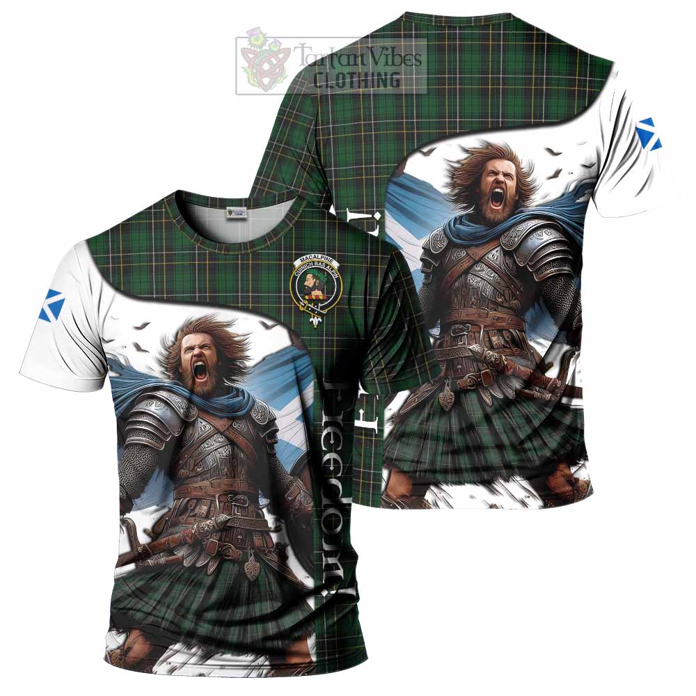 MacAlpine (MacAlpin) Crest Tartan T-Shirt Inspired by the Freedom of Scottish Warrior