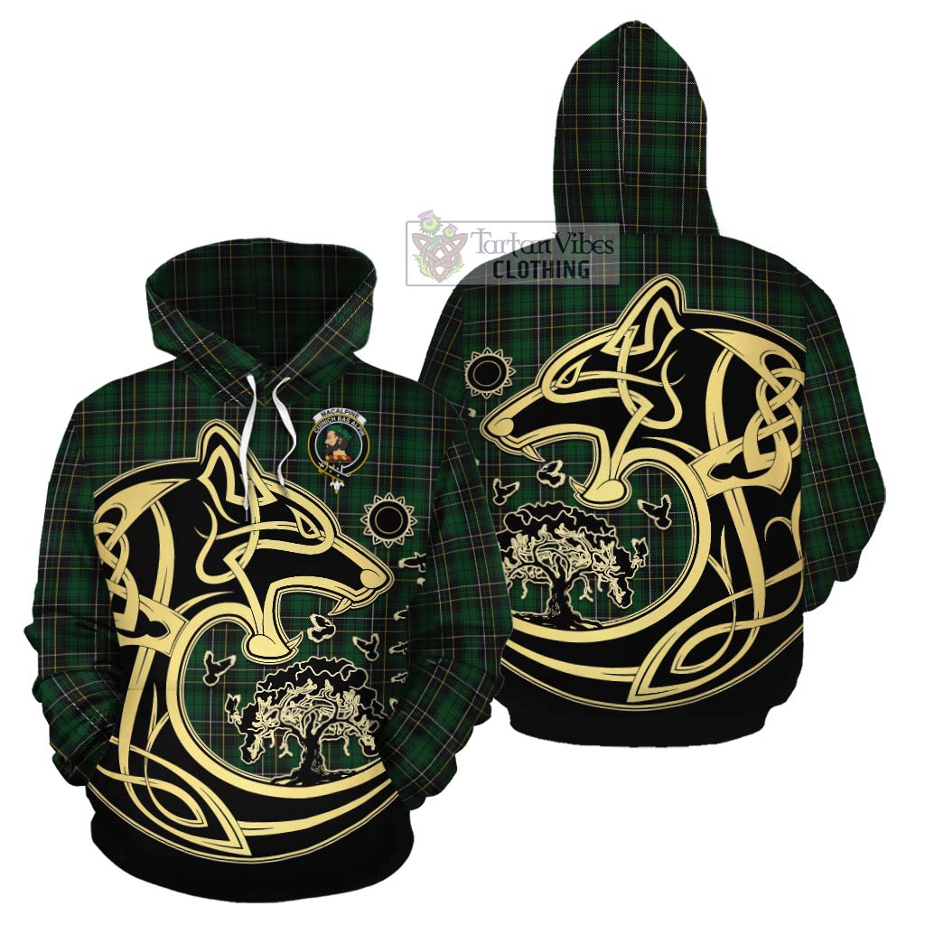 MacAlpine (MacAlpin) Tartan Cotton Hoodie with Family Crest Celtic Wolf Style Zip Hoodie - Tartan Vibes Clothing