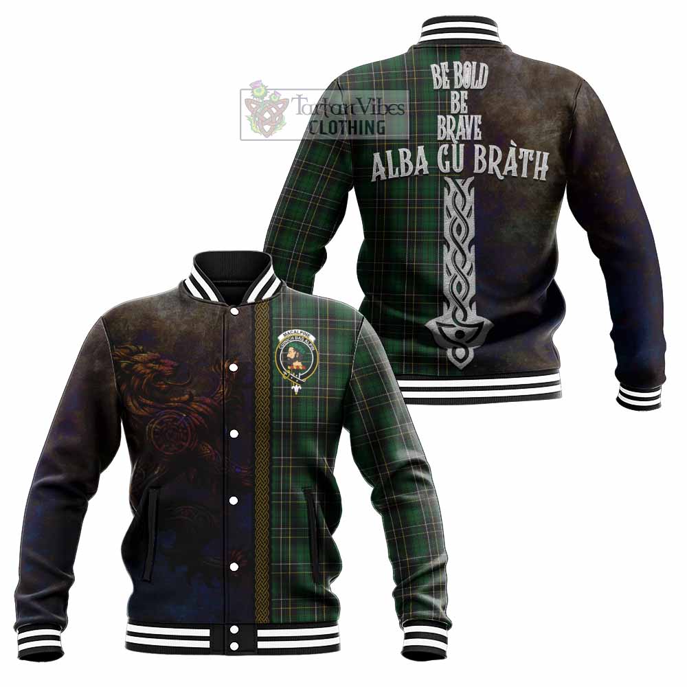 MacAlpine (MacAlpin) Tartan Family Crest Baseball Jacket Alba Gu Brath Be Brave Lion Ancient Style - Tartan Vibes Clothing