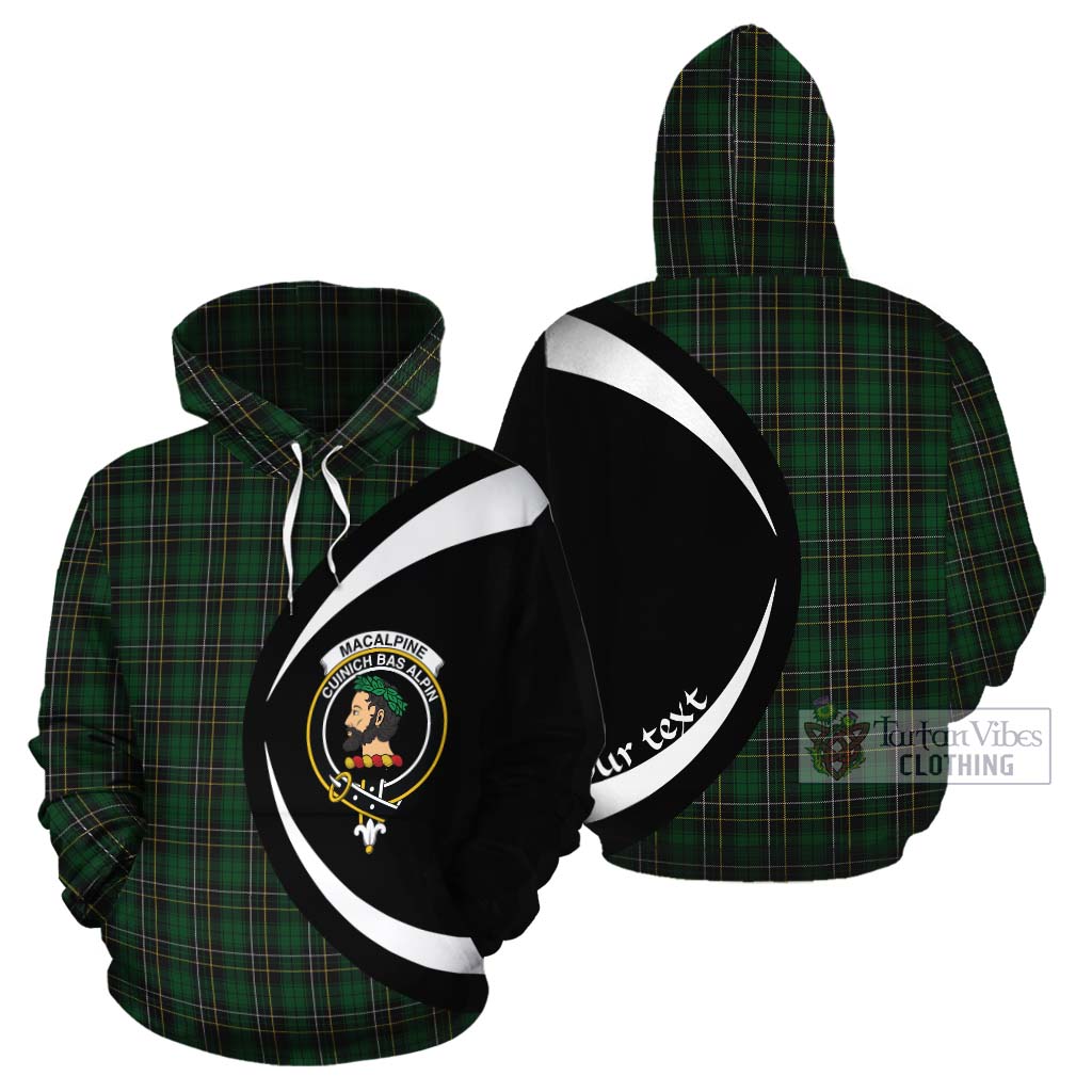 MacAlpine (MacAlpin) Tartan Cotton Hoodie with Family Crest Circle Style Zip Hoodie - Tartan Vibes Clothing