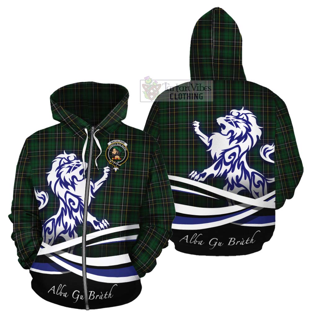 MacAlpine (MacAlpin) Tartan Cotton Hoodie with Alba Gu Brath Regal Lion Emblem - Tartan Vibes Clothing