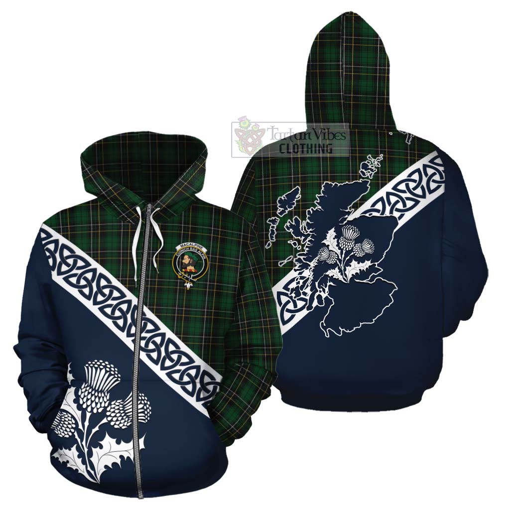 MacAlpine (MacAlpin) Tartan Cotton Hoodie Featuring Thistle and Scotland Map - Tartan Vibes Clothing