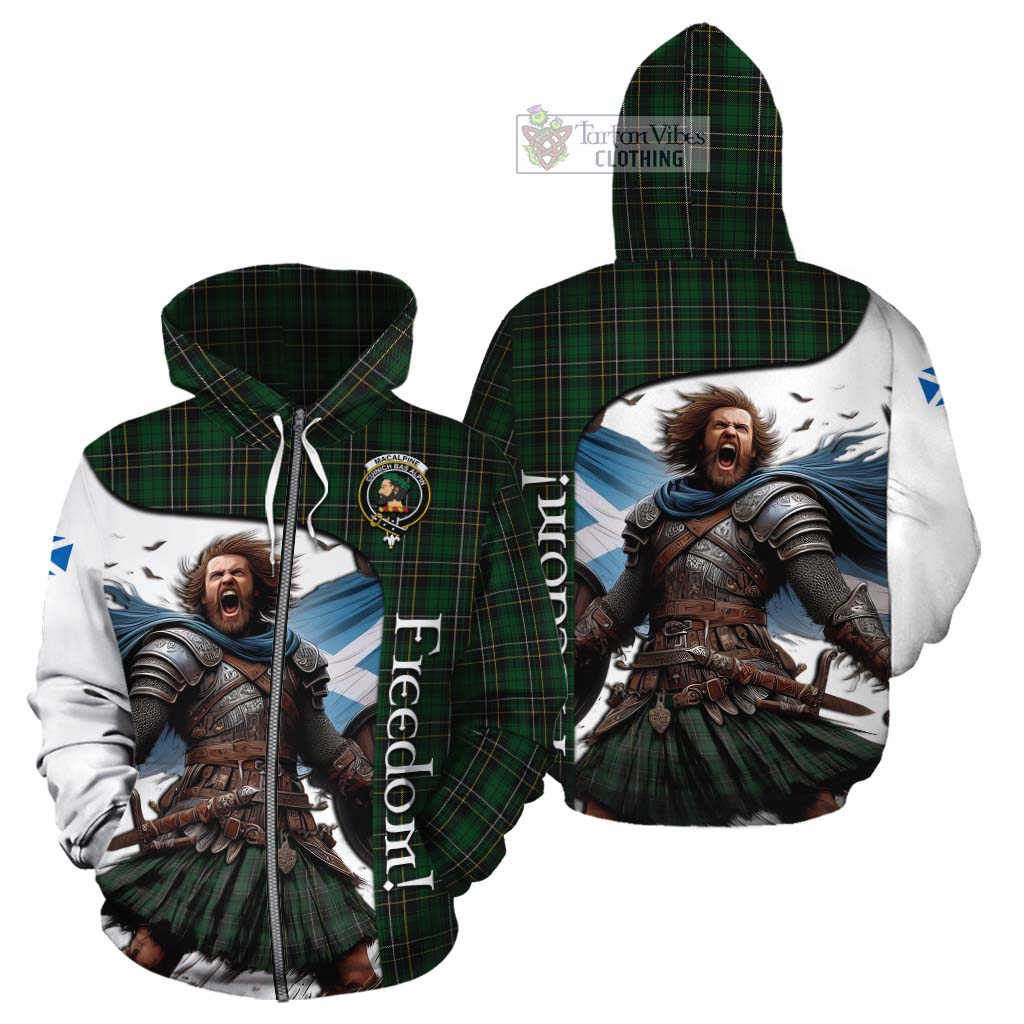Tartan Vibes Clothing MacAlpine (MacAlpin) Crest Tartan Cotton Hoodie Inspired by the Freedom of Scottish Warrior