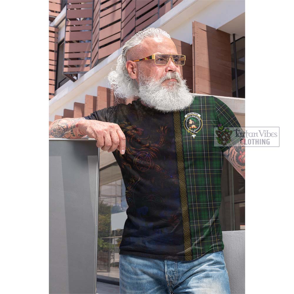 Tartan Vibes Clothing MacAlpine (MacAlpin) Tartan Family Crest Cotton T-shirt Alba Gu Brath Be Brave Lion Ancient Style