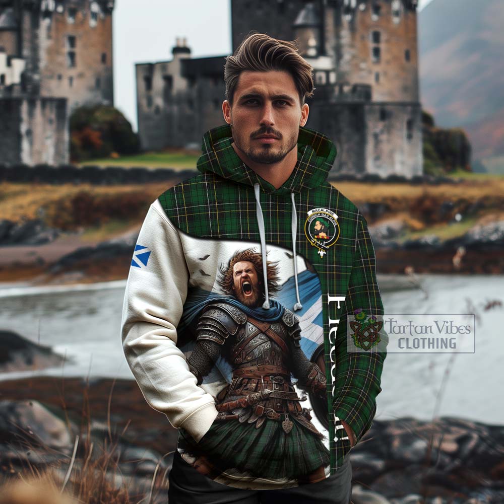 Tartan Vibes Clothing MacAlpine (MacAlpin) Crest Tartan Cotton Hoodie Inspired by the Freedom of Scottish Warrior