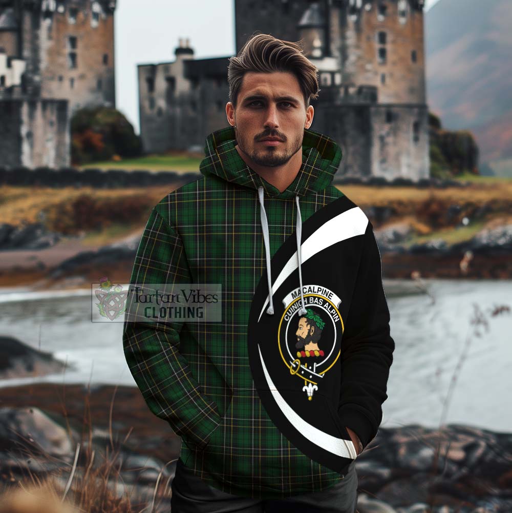 MacAlpine (MacAlpin) Tartan Cotton Hoodie with Family Crest Circle Style - Tartan Vibes Clothing