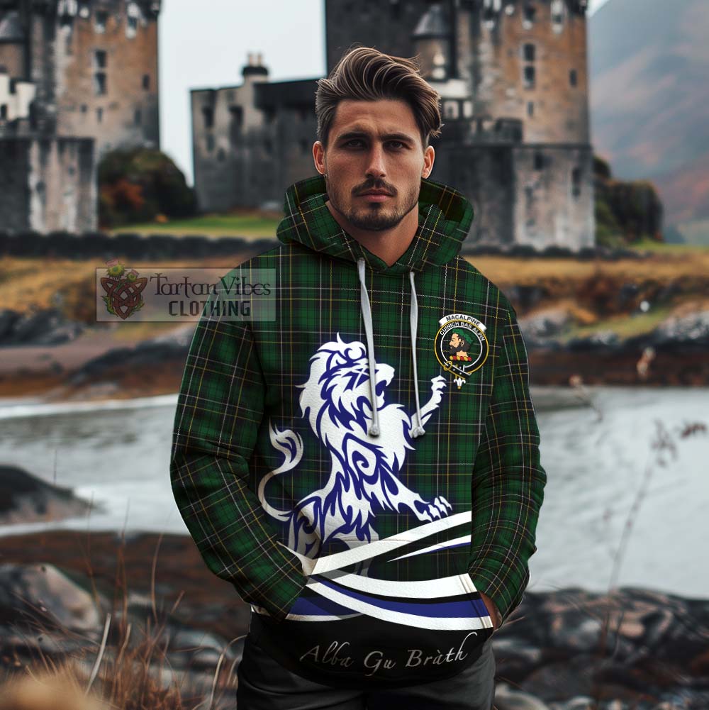 MacAlpine (MacAlpin) Tartan Cotton Hoodie with Alba Gu Brath Regal Lion Emblem - Tartan Vibes Clothing