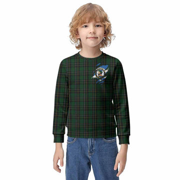 MacAlpine (MacAlpin) Clan Crest In Me Tartan Kid Knitted Sweatshirt Scotland Flag Style