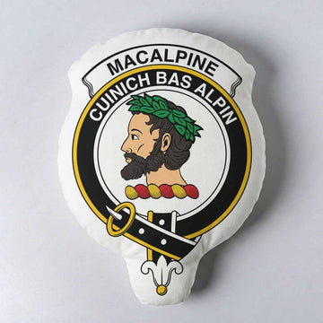 MacAlpine (MacAlpin) Clan Crest Shaped Throw Pillow, Scottish Clan Badge Decorative Pillow
