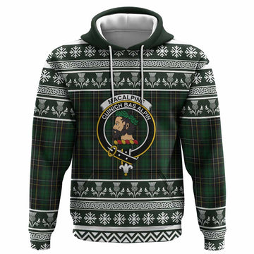 MacAlpine (MacAlpin) Clan Tartan Christmas Hoodie with Family Crest - Tartan Vibes Clothing