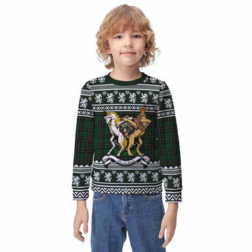 MacAlpine (MacAlpin) Clan Tartan Crest Christmas Kid Ugly Sweatshirt Coat of Arms Funny Style - Tartan Vibes Clothing