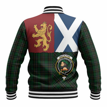 MacAlpine (MacAlpin) Crest Tartan Baseball Jacket with Lion Rampant Saltire Style