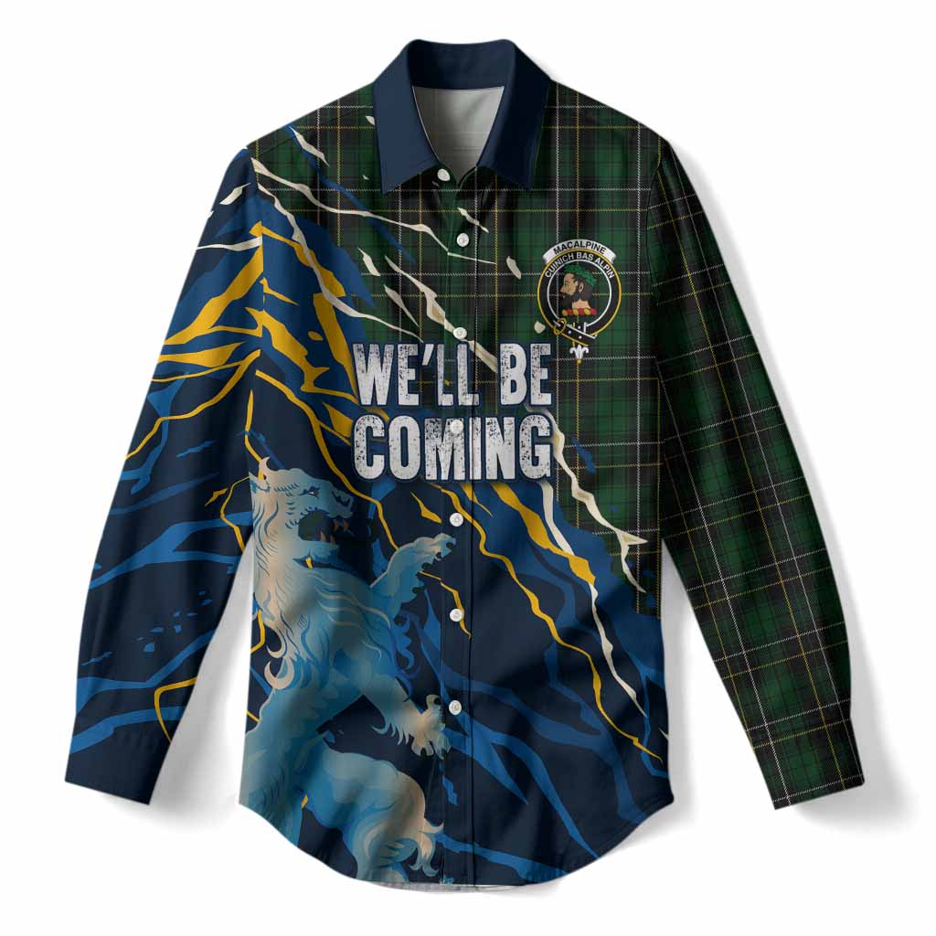 MacAlpine (MacAlpin) Scotland Tartan Women Casual Shirt WC2026 Football - We'll Be Coming