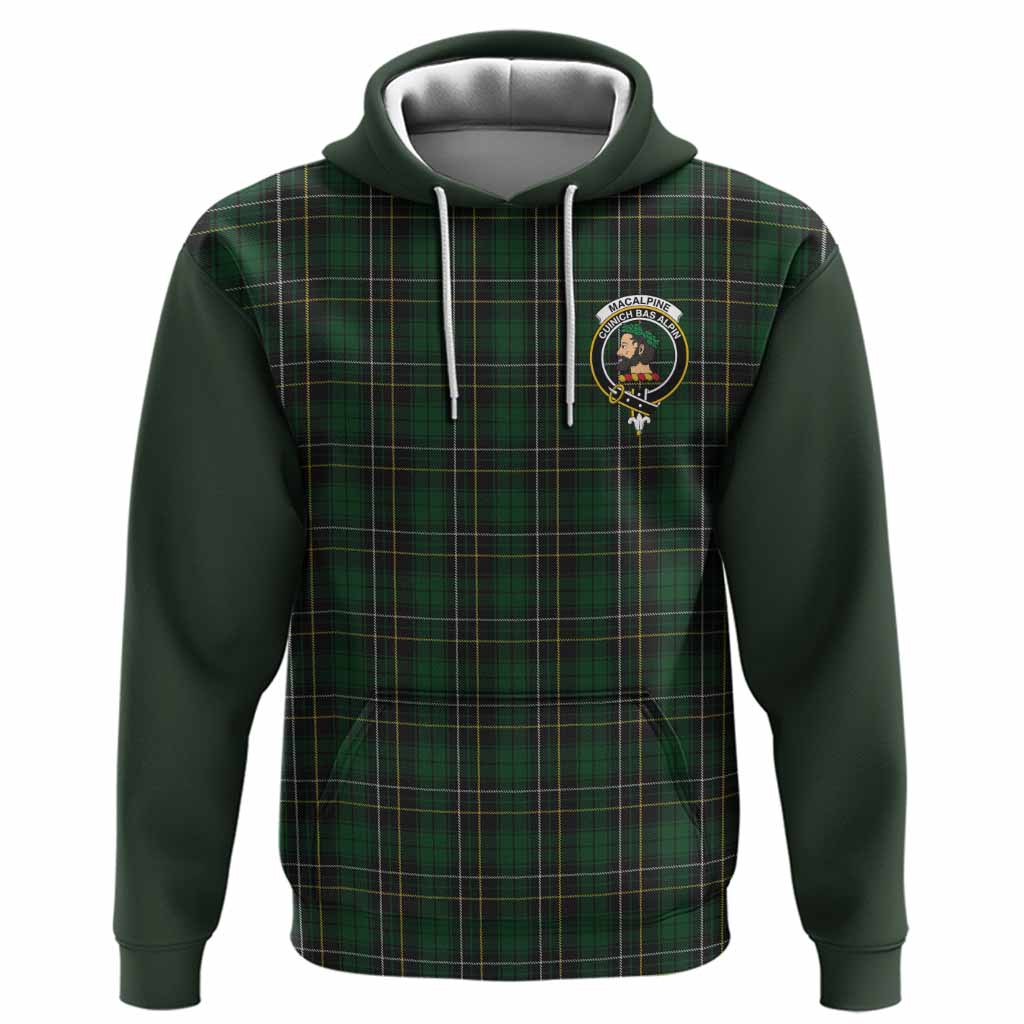 MacAlpine (MacAlpin) Tartan Accent Hoodie with Family Crest