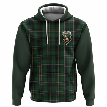 MacAlpine (MacAlpin) Tartan Accent Hoodie with Family Crest