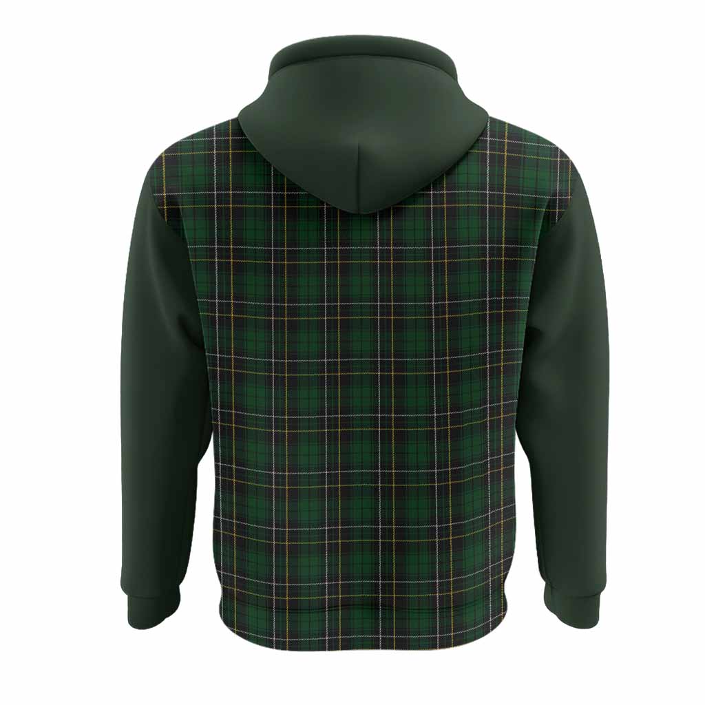 MacAlpine (MacAlpin) Tartan Accent Hoodie with Family Crest