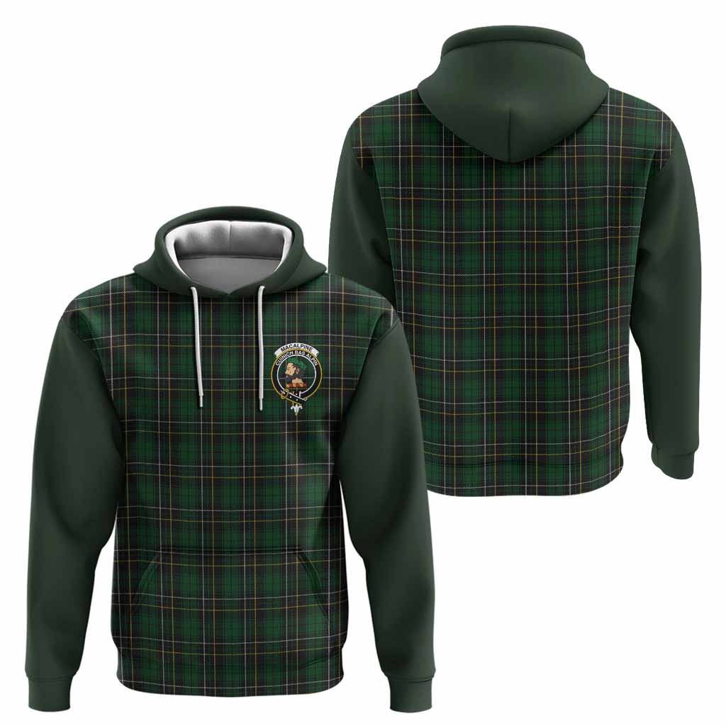 MacAlpine (MacAlpin) Tartan Accent Hoodie with Family Crest
