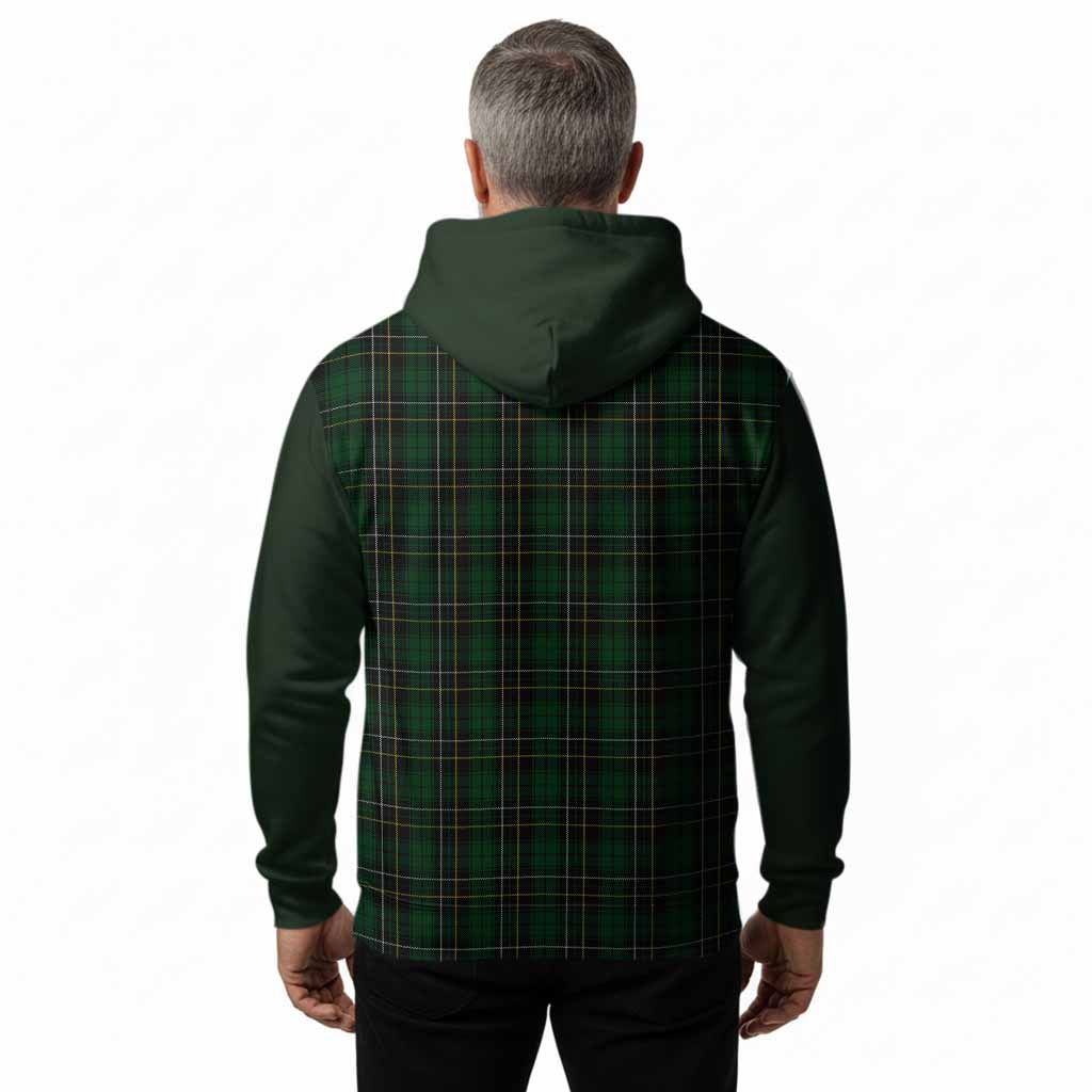 MacAlpine (MacAlpin) Tartan Accent Hoodie with Family Crest