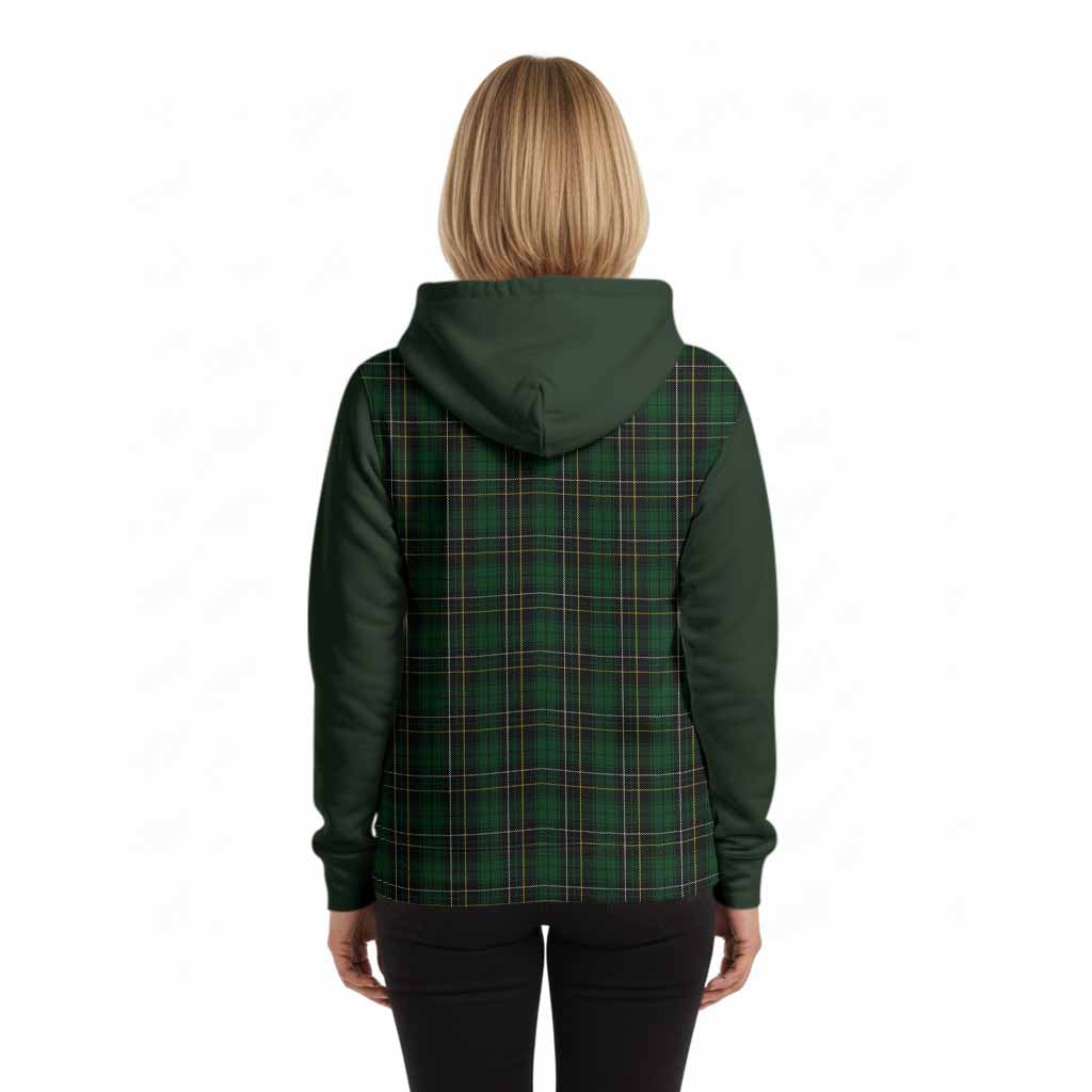 MacAlpine (MacAlpin) Tartan Accent Hoodie with Family Crest