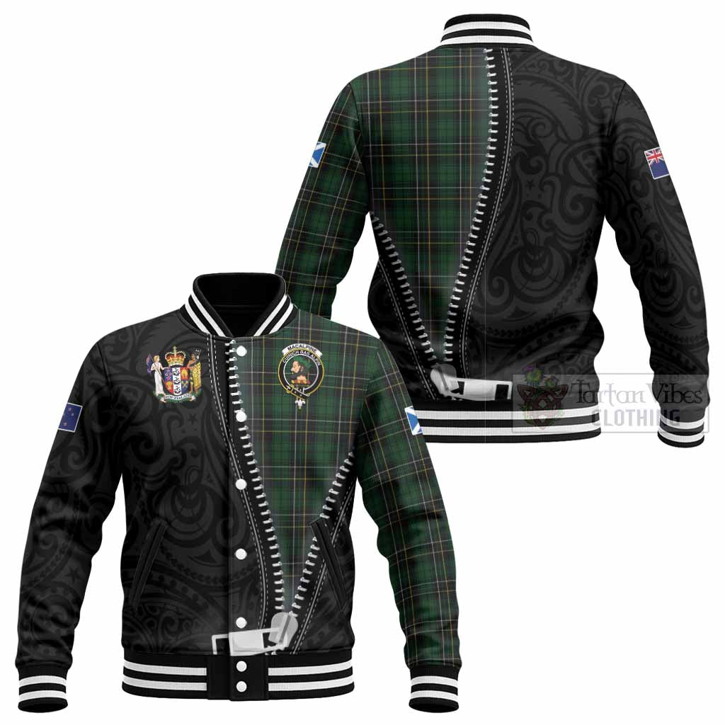 MacAlpine (MacAlpin) Tartan Baseball Jacket New Zealand Pattern Unique Zipper Stylized