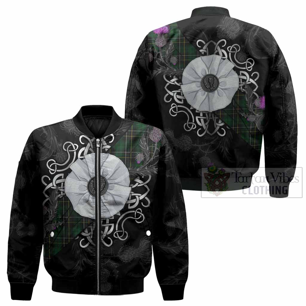 MacAlpine (MacAlpin) Tartan Bomber Jacket Jacobite White Rose - Tartan Vibes Clothing