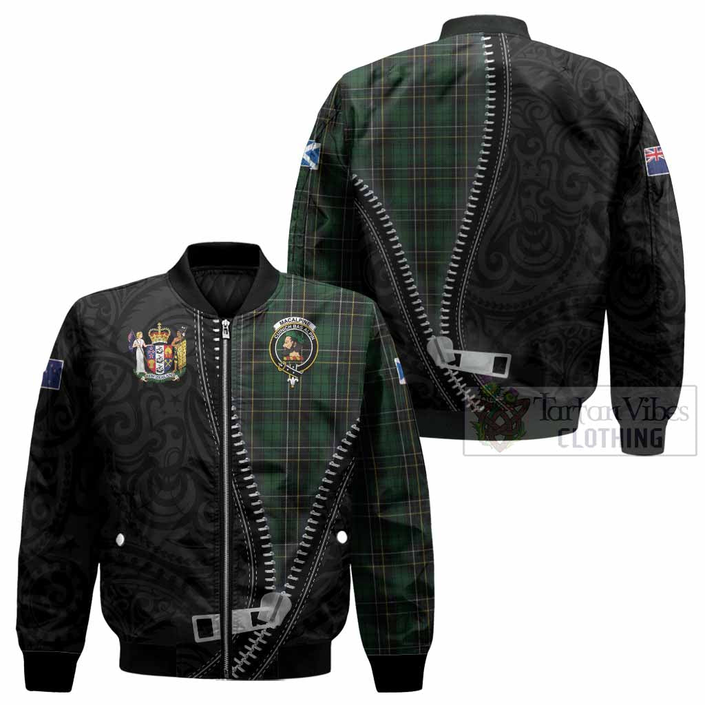 MacAlpine (MacAlpin) Tartan Bomber Jacket New Zealand Pattern Unique Zipper Stylized