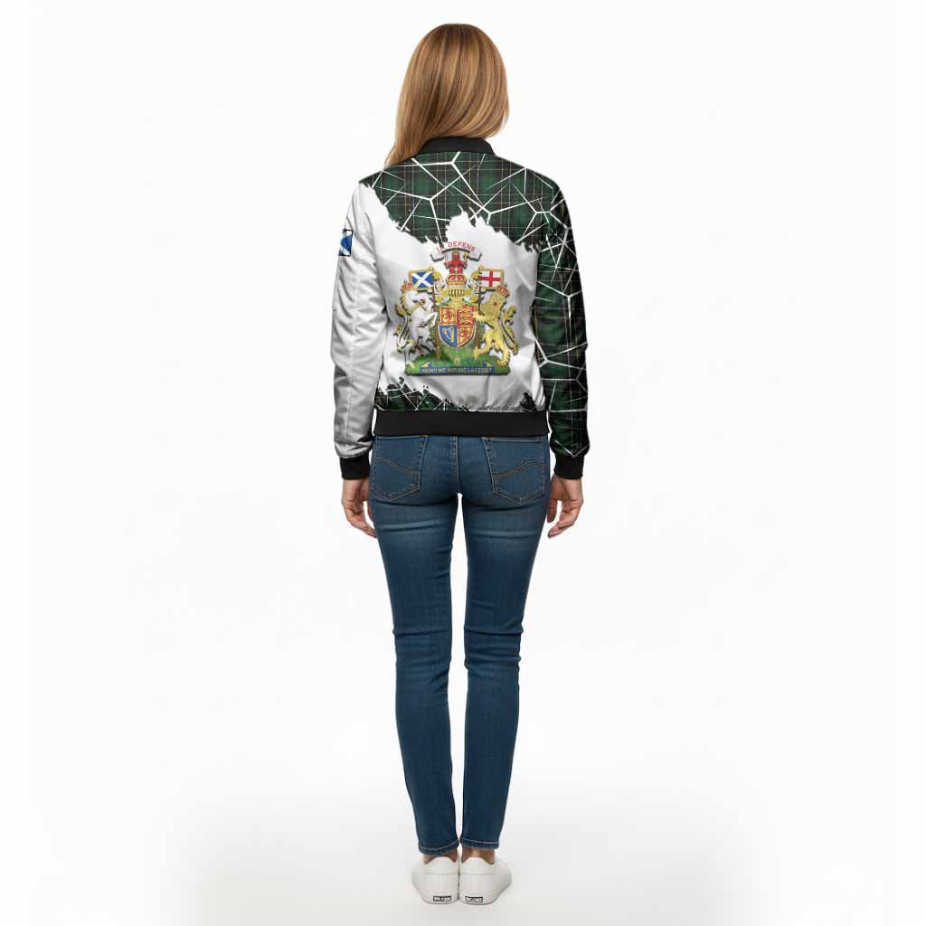 MacAlpine (MacAlpin) Tartan Bomber Jacket with Family Crest and Lion Rampant Grunge Style