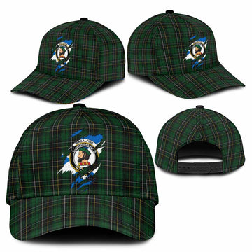 MacAlpine (MacAlpin) Tartan Classic Cap with Family Crest In Me Style