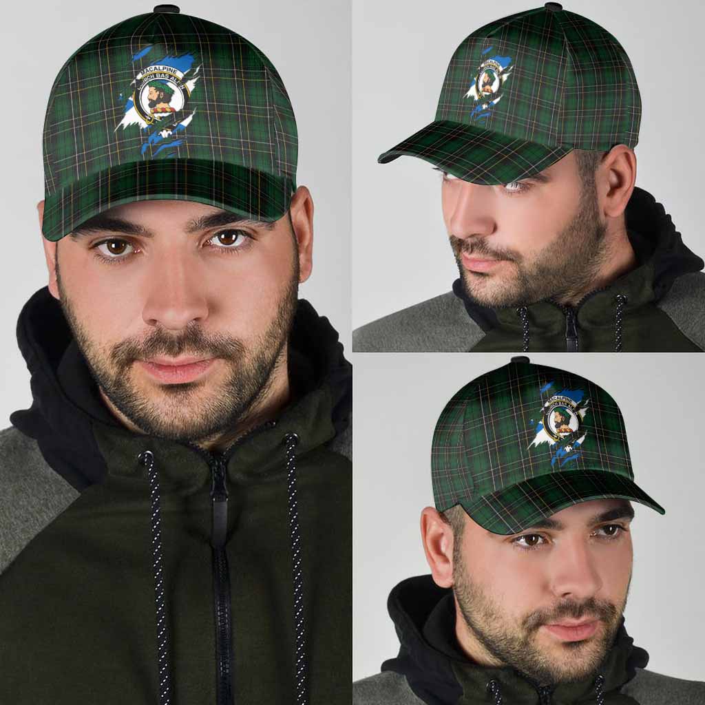 MacAlpine (MacAlpin) Tartan Classic Cap with Family Crest In Me Style