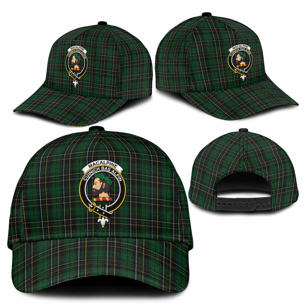 MacAlpine (MacAlpin) Tartan Classic Cap with Family Crest