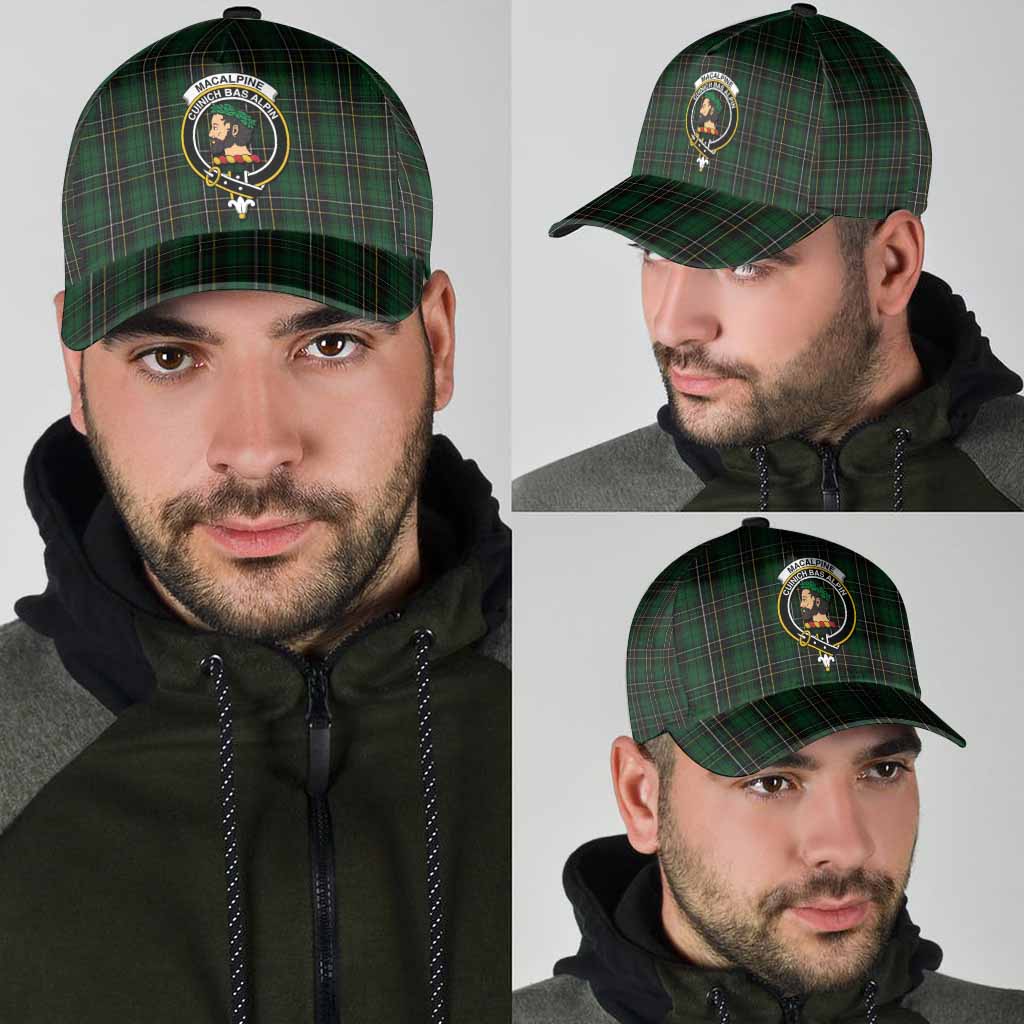 MacAlpine (MacAlpin) Tartan Classic Cap with Family Crest