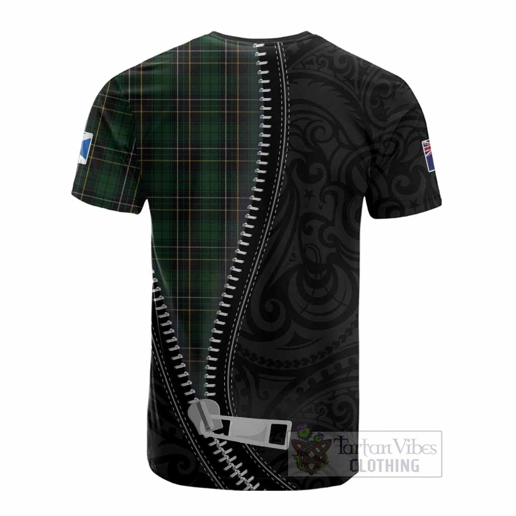 MacAlpine (MacAlpin) Tartan Cotton T-shirt New Zealand Pattern Unique Zipper Stylized