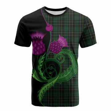 MacAlpine (MacAlpin) Tartan Cotton T-shirt Traditional Scottish Thistle