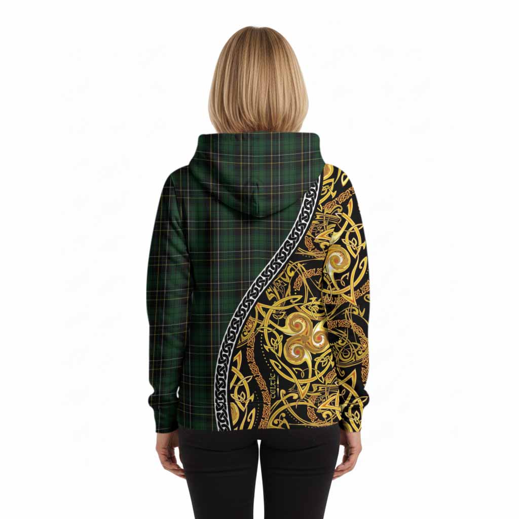 MacAlpine (MacAlpin) Tartan Crest Hoodie Celtic Knot and Triple Trickle Spiral Symbols
