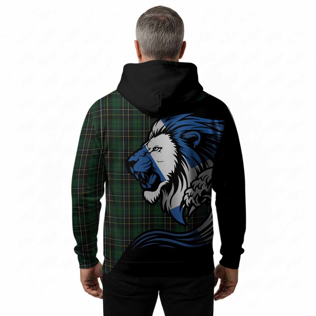 MacAlpine (MacAlpin) Tartan Crest Hoodie Scottish Golden Lions Wave Flow