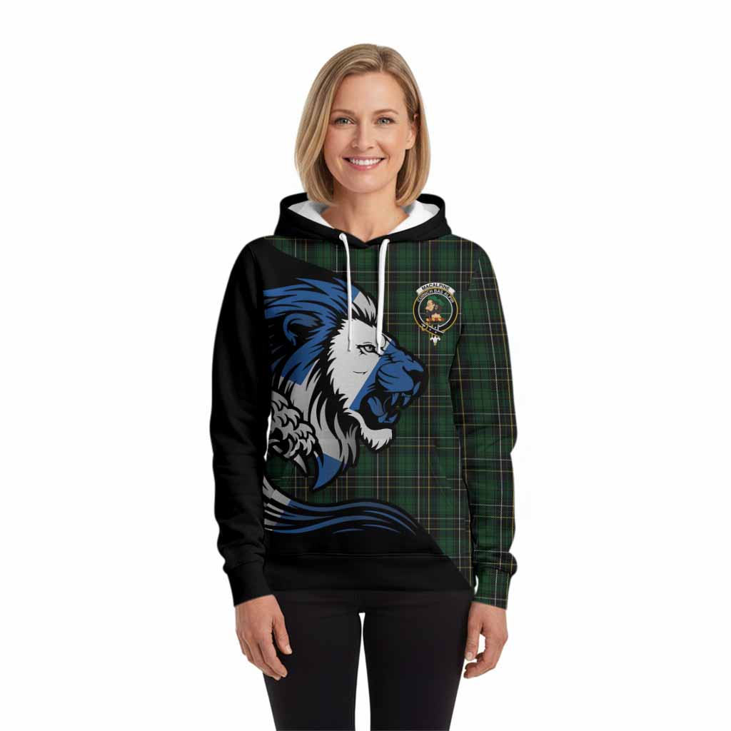 MacAlpine (MacAlpin) Tartan Crest Hoodie Scottish Golden Lions Wave Flow