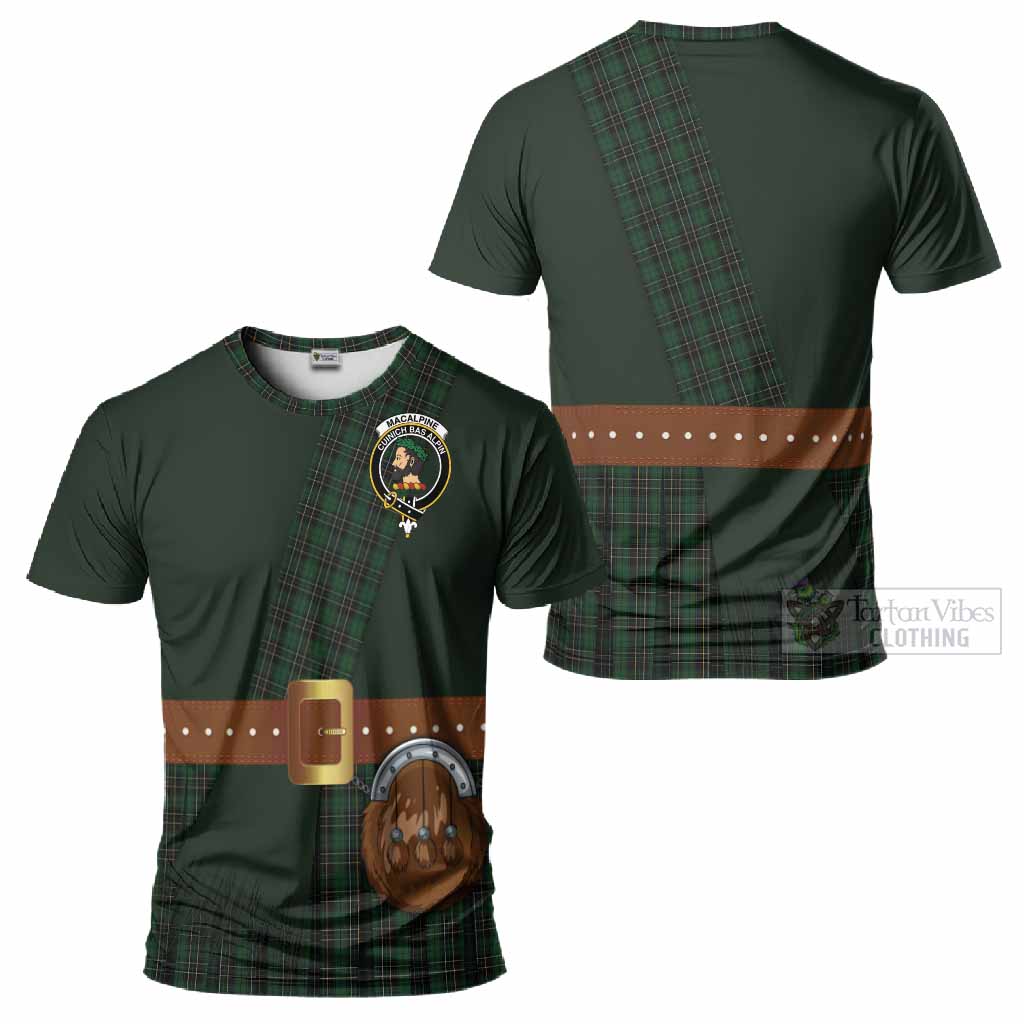 MacAlpine (MacAlpin) Tartan Crest T-Shirt Kilt Costume Style