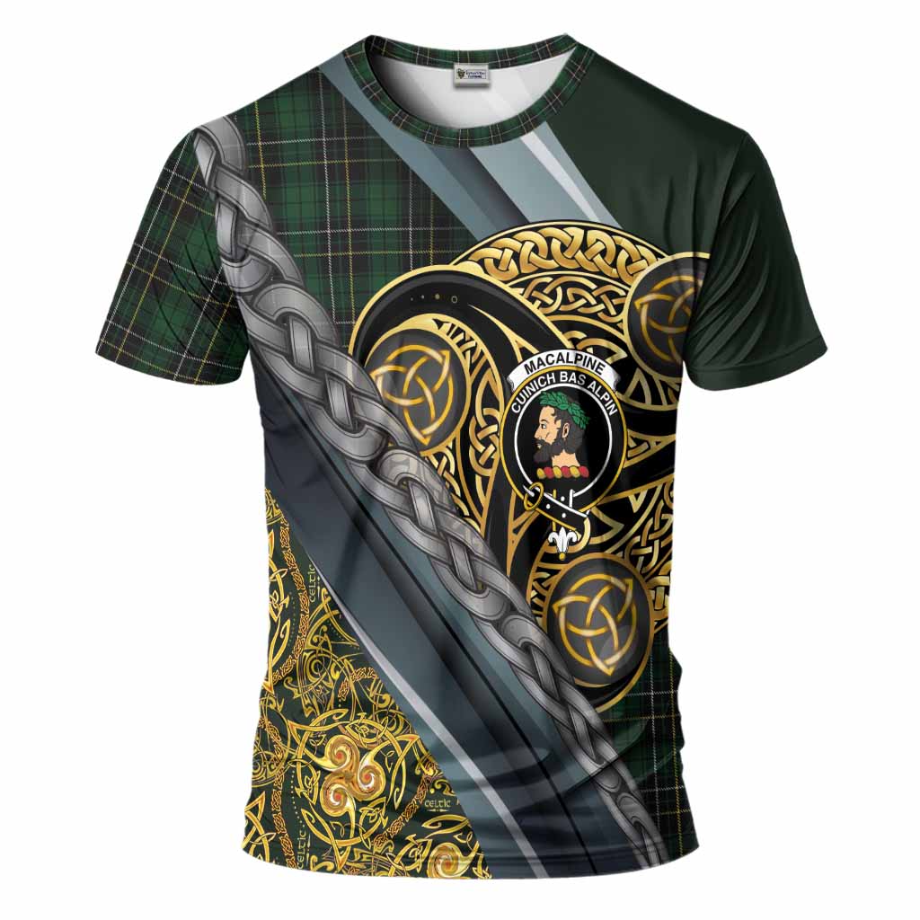 MacAlpine (MacAlpin) Tartan Crest T-Shirt Scottish Triskele Celtic