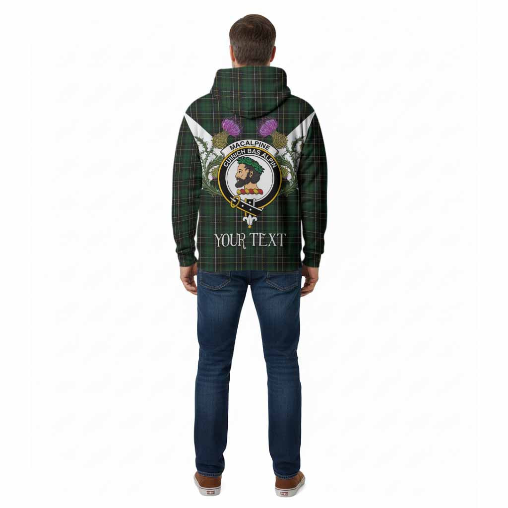 MacAlpine (MacAlpin) Tartan Family Crest Cotton Hoodie Scottish Burns Night Thistle Floral