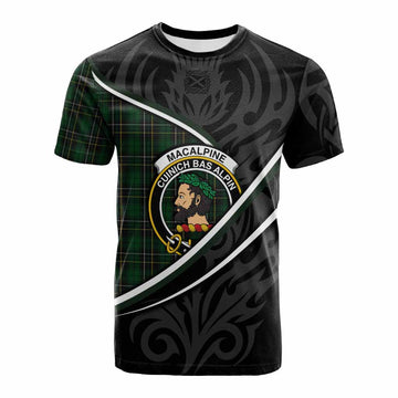 MacAlpine (MacAlpin) Tartan Family Crest Cotton T-shirt Celtic Scottish Thistle Floral
