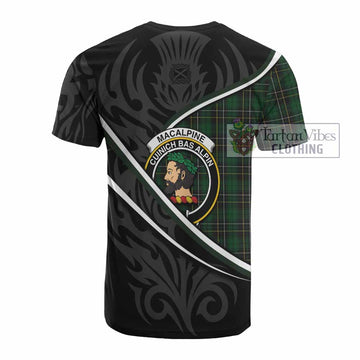 MacAlpine (MacAlpin) Tartan Family Crest Cotton T-shirt Celtic Scottish Thistle Floral