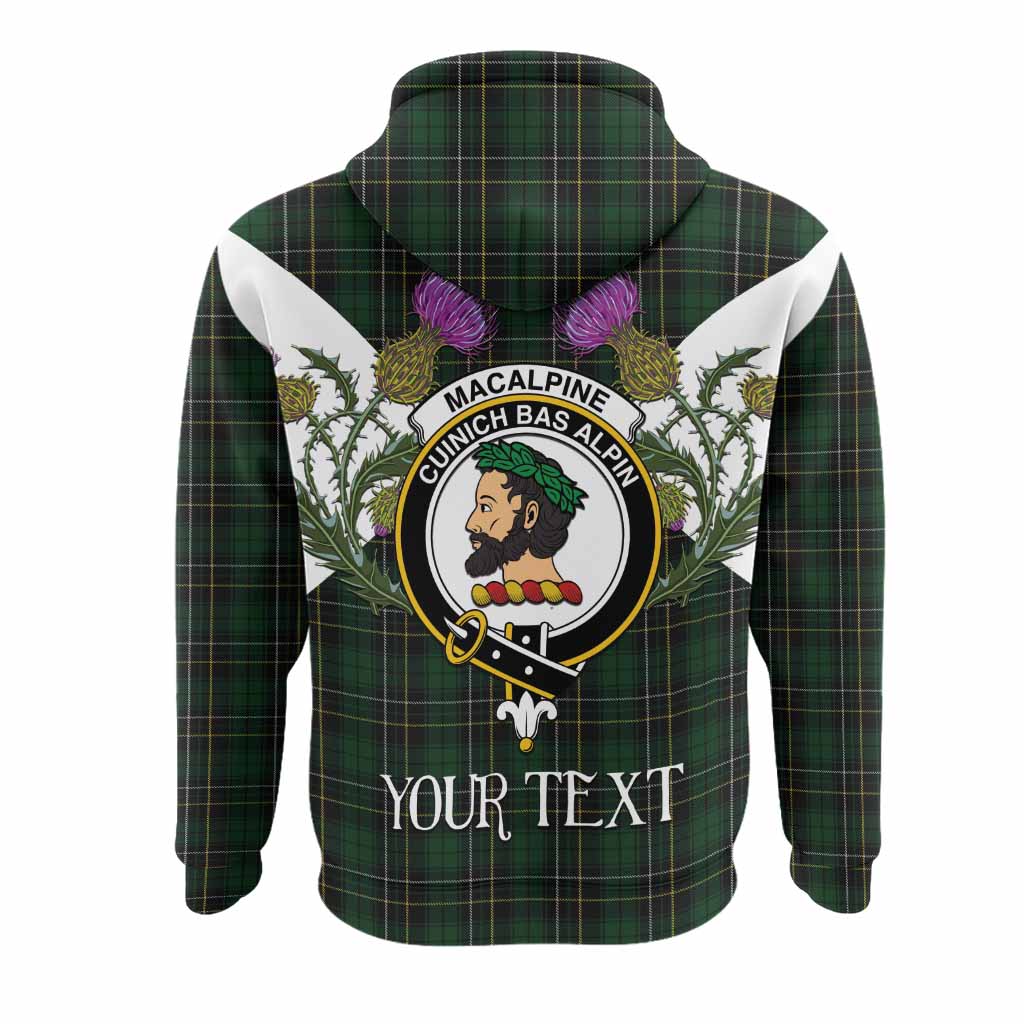 MacAlpine (MacAlpin) Tartan Family Crest Hoodie Scottish Burns Night Thistle Floral