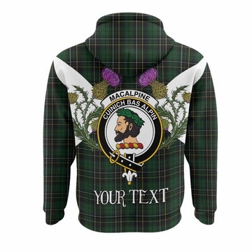 MacAlpine (MacAlpin) Tartan Family Crest Hoodie Scottish Burns Night Thistle Floral