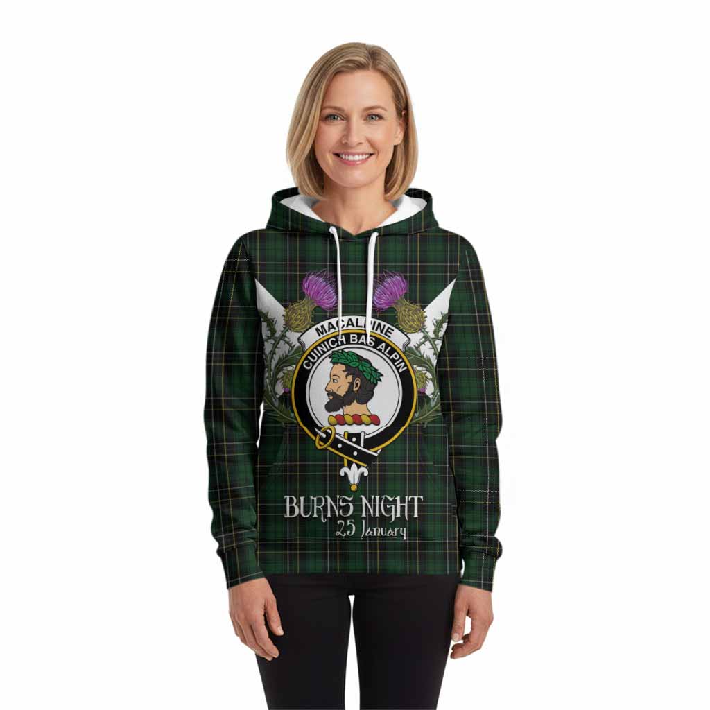 MacAlpine (MacAlpin) Tartan Family Crest Hoodie Scottish Burns Night Thistle Floral