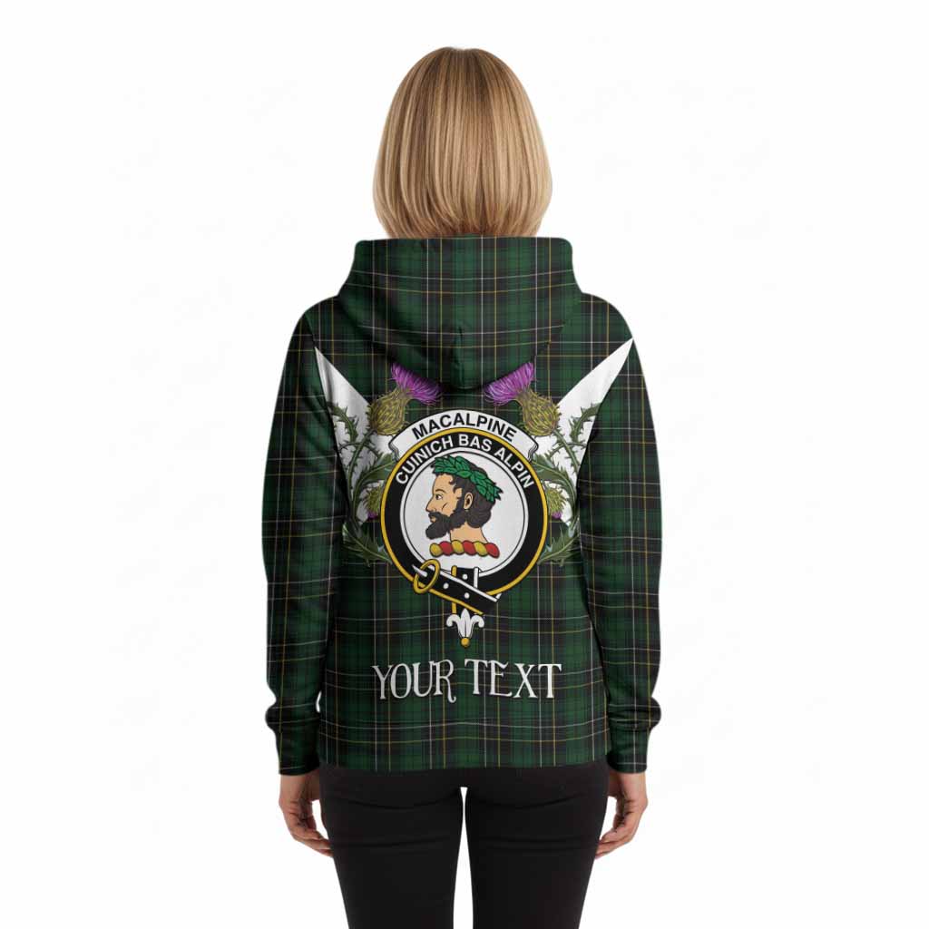 MacAlpine (MacAlpin) Tartan Family Crest Hoodie Scottish Burns Night Thistle Floral